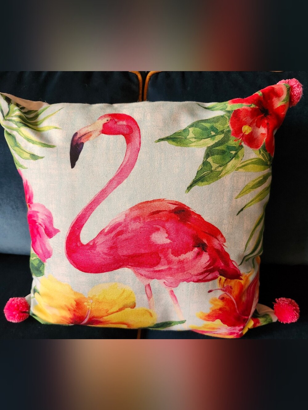 Pier 1 Vibrant Pink Flamingo Decorative Outdoor Pillow